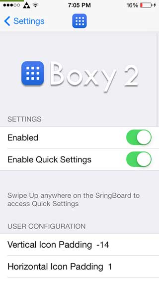 إعدادات أداة Boxy 2