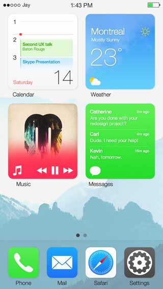 ميزة widgets على الأيفون في IOS 8