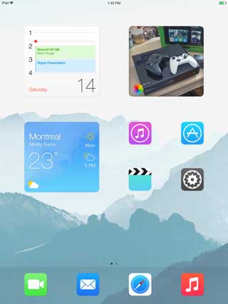 ميزة widgets على الآيباد في IOS 8