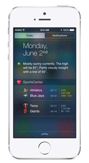 ميزة الويدجت في IOS 8