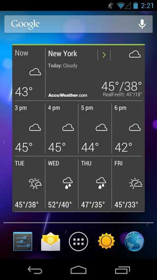 تطبيق الطقس AccuWeather للأندرويد