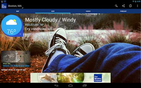 تطبيق The Weather Channel للطقس للأندرويد