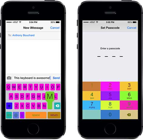 أداة ColorfulKBD لتغيير ألوان لوحة المفاتيح للأيفون