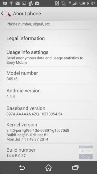 جهاز سوني Xperia Z1 يحصل على تحديث كيت كات 4.4.4