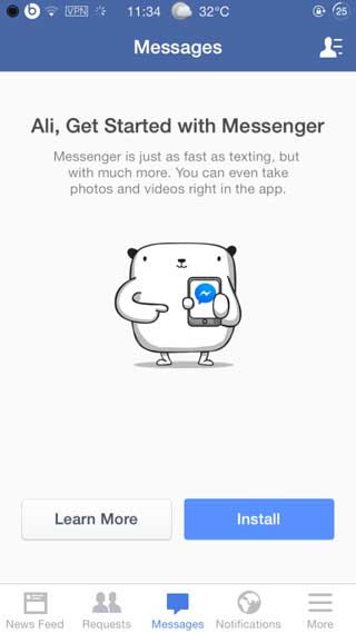 أداة FBNoNeedMessenger لتفعيل ميزة الرسائل في تطبيق فيسبوك