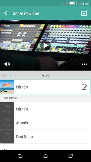 تطبيق Zoe من تطوير HTC لتحرير مقاطع الفيديو