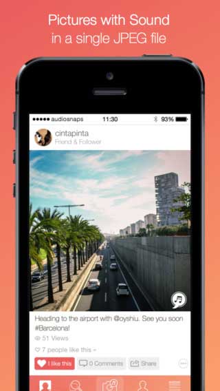 تطبيق AudioSnaps الصورة مع الصوت