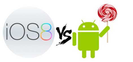 مقارنة سريعة بين نظامي iOS 8 و الأندرويد 5.0 Lolipop