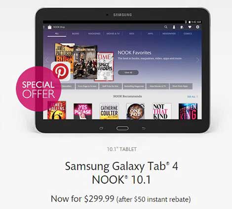 سامسونج تعلن عن الجهاز اللوحي Galaxy Tab 4 Nook 10.1 !