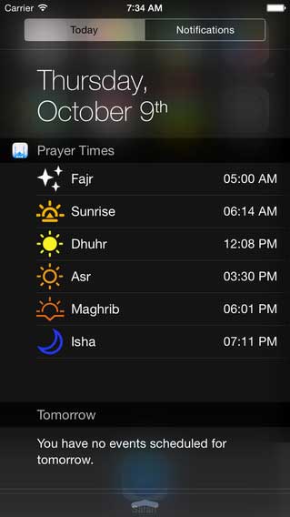 تطبيق Prayer Times Widget لعرض مواقيت الصلاة