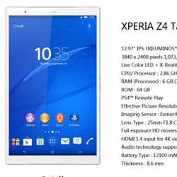 تسريبات جديدة حول اللوحي Xperia Z4 Tablet Ultra