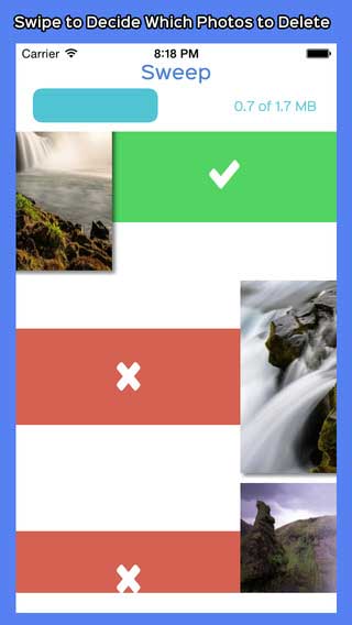 تطبيق Sweep لحذف الصور وتحرير مساحة تخزينية