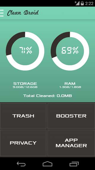 تطبيق Clean Droid لحذف الملفات الزائدة ومزايا كثيرة