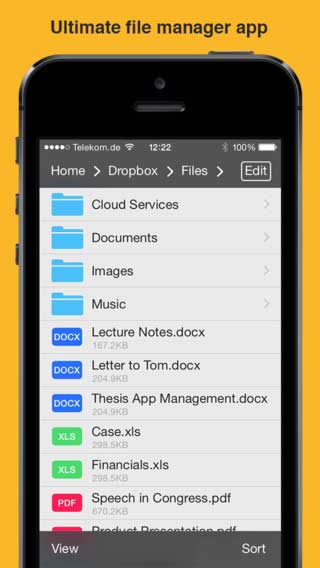 تطبيق File Manager App لإدارة ملفات الأيفون
