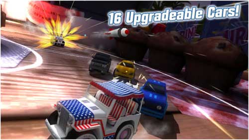 لعبة Table Top Racing سباق سيارات حربية مميزة