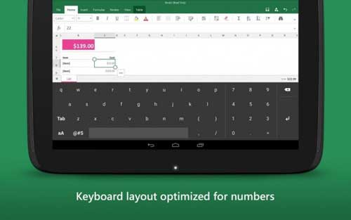 تطبيق Keyboard for Excel لوحة مفاتيح خاصة بالاكسل