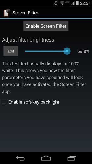 تطبيق Screen Filter للتحكم في سطوع الشاشة للاندرويد