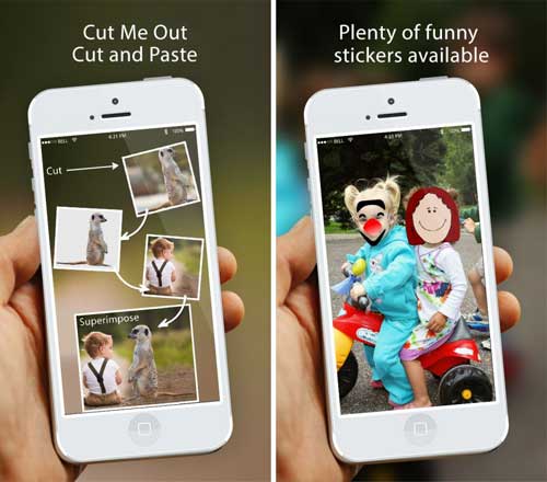 تطبيق Cut Me Out Pro لإضافة الملصقات على الصور