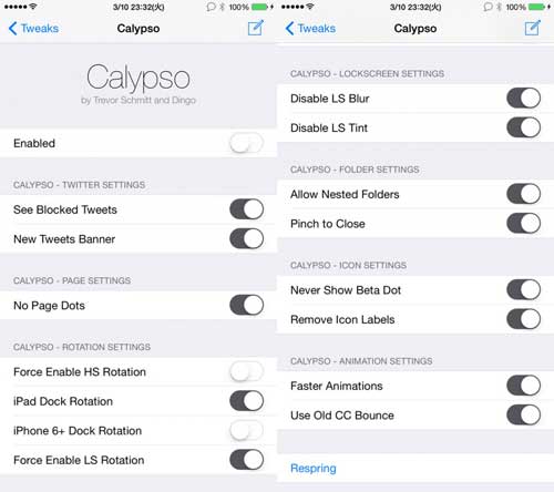 سيديا: أداة Calypso لضبط الإعدادات الخفية في نظام iOS