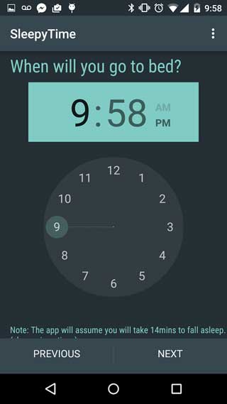 تطبيق SleepyTime: Bedtime Calculator منبه للنوم وللإيقاظ منه