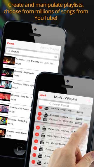 تطبيق Music TV لتشغيل القوائم الصوتية على يوتوب