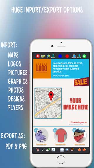 تطبيق Create Flyers & Logos لتصميم الشعارات والبطاقات المتنوعة