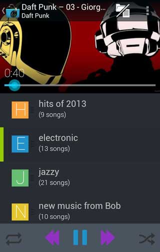 تطبيق Music Folder Player مشغل صوتيات مميز