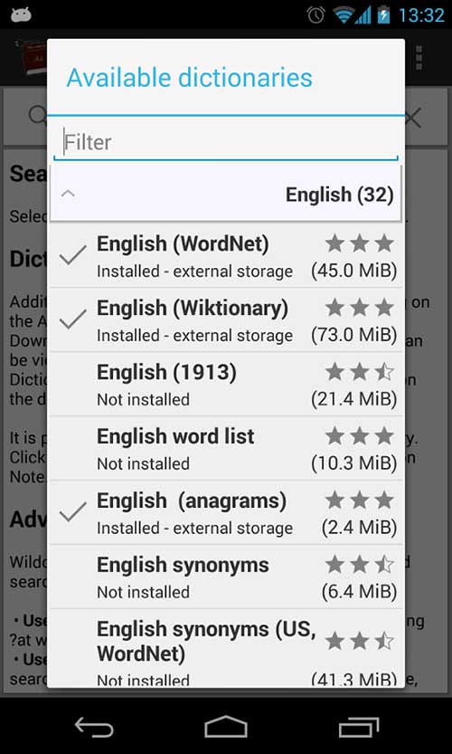 تطبيق Offline dictionaries قاموس بدون اتصال انترنت - مجانا