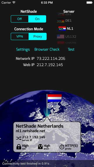 تطبيق NetShade خدمة VPN والتخفي وتغيير iP للأيفون 
