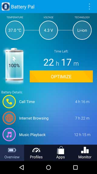 تطبيق Battery Pal لإدارة طاقة البطارية للأندرويد