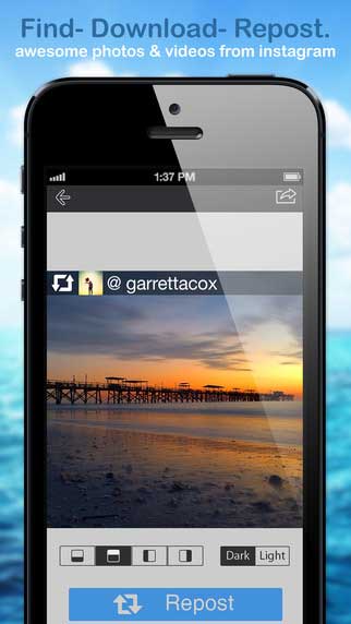 تطبيق Grabber لتحميل وإعادة نشر الفيديو والصور في انستغرام