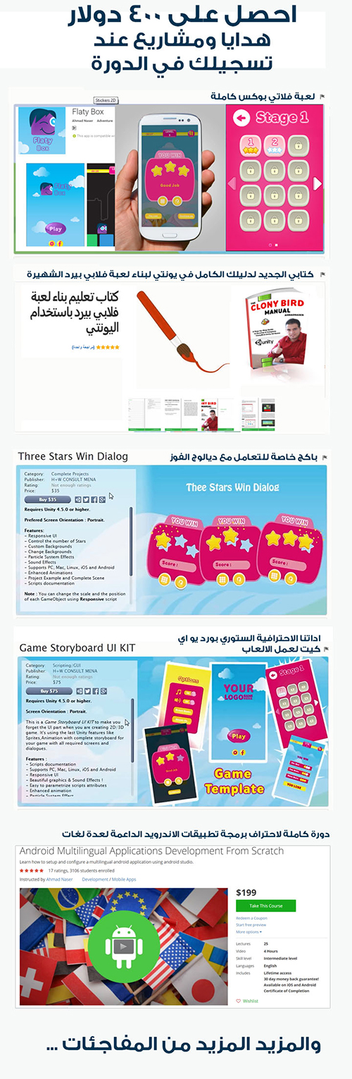 تعلم كيف تطور الألعاب للأندرويد والآيفون باستخدام منصة اليونتي بالعربية مع دليل كامل للربح من الألعاب !