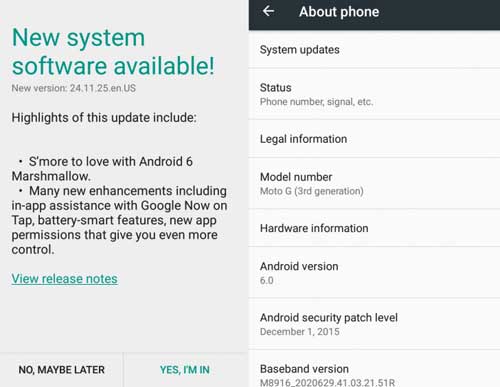 جهاز موتورولا Moto G 2015 يبدأ بالحصول على الأندرويد 6.0