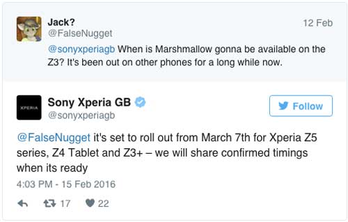 سوني: Xperia Z5 و Z4 Tablet و Z3+ ستحصل على اندرويد 6.0 في شهر مارس
