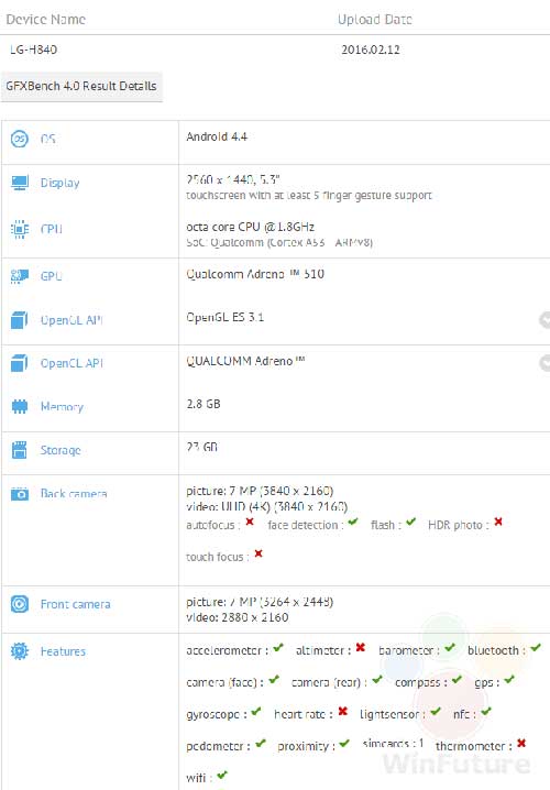 تسريب مواصفات نسخة مصغرة من جهاز LG G5