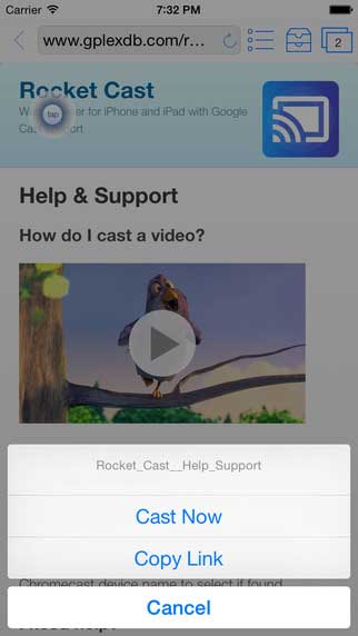 تطبيق Rocket Video لبث الفيديو على الكروم كاست