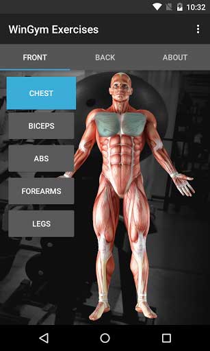 تطبيق WinGym Exercises دليلك ومرشدك لبناء عضلات الجسم