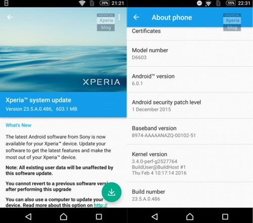 تحديث الأندرويد 6.0.1 التجريبي لـ Xperia Z2 و Z3 و Z3 Compact