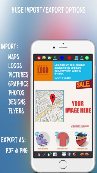 تطبيق Create Flyers & Logos لتصميم الشعارات والبطاقات المتنوعة