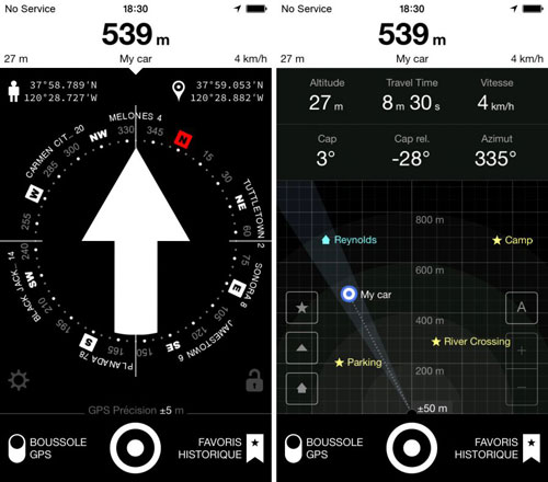 تطبيق iArrow للحصول على إحداثيات الأماكن