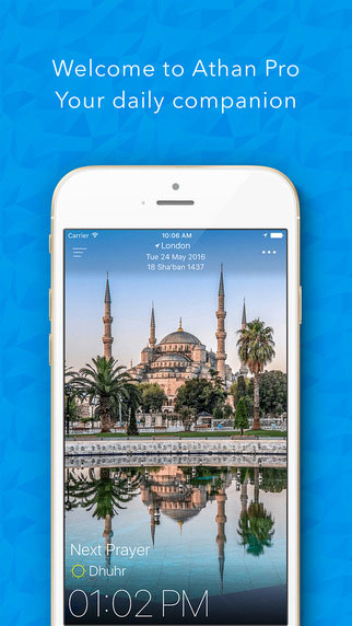 تطبيق Athan Pro لعرض مواقيت الصلاة والكثير من المزايا المهمة