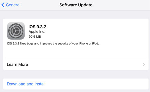 آبل تطلق تحديث جديد iOS 9.3.2 لأجهزة الآيباد برو 9.7 إنش