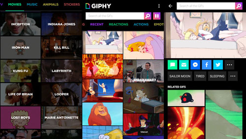 تطبيق GIPHY للحصول على صور متحركة كثيرة