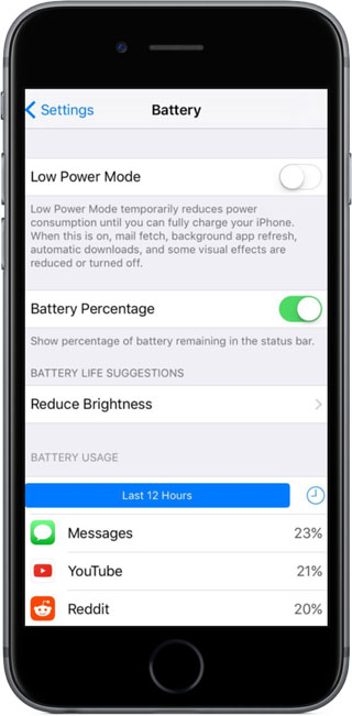 ميزة Battery Life Suggestions لإطالة عمر البطارية