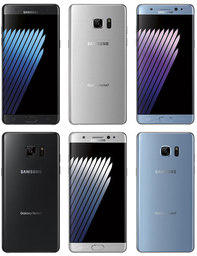 تسريب ألوان جهاز Galaxy Note 7 الرسمية لأول مرة