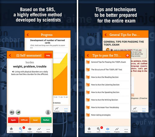 تطبيق TOEFL English Test with MosaLingua لاختبار لغتك الانجليزية