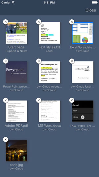 تطبيق ownCloud Access لإدارة المستندات 