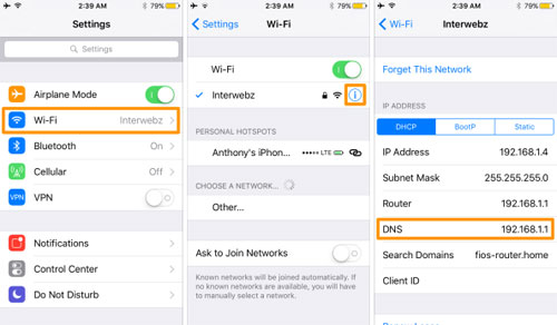 تغيير DNS ايفون وايباد