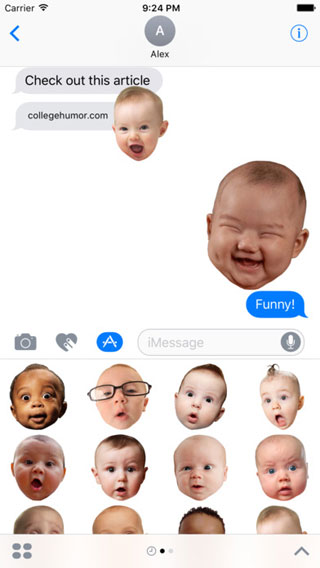 تطبيق BabyFaceMOJI إيموجي رائعة للأطفال على تطبيق iMessage