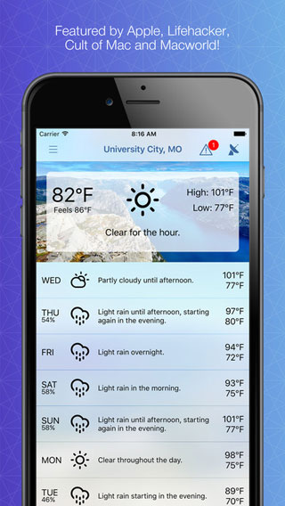 تطبيق Forecast Bar لمعرفة أحوال الطقس بدقة